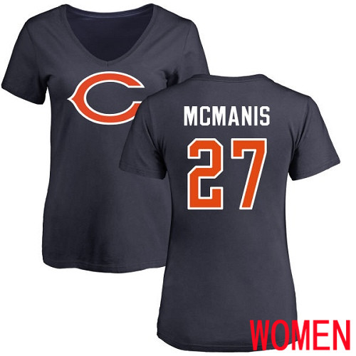 Chicago Bears Navy Blue Women Sherrick McManis Name and Number Logo NFL Football #27 T Shirt->nfl t-shirts->Sports Accessory